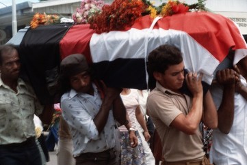 One of many funerals during the turbulent conflict.