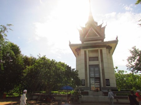 Memorial Buddhist stupa at Choeung Ek, 2014.