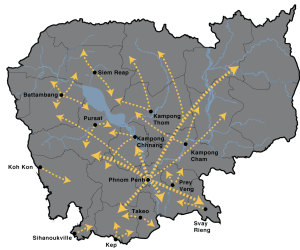 The evacuation of Cambodia's urban areas occurred on the pretext of a U.S. invasion that never came.