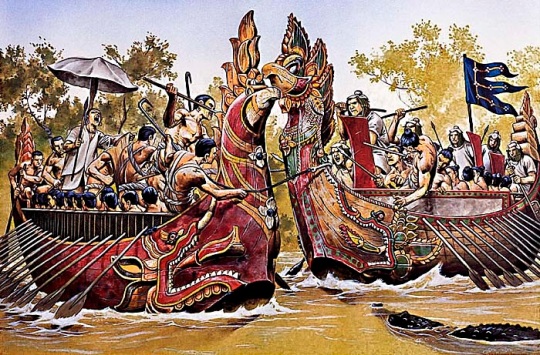 Khmer warriors fighting the Champa.